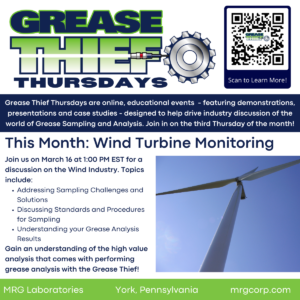 Wind Industry Grease Analysis educational classes flyer